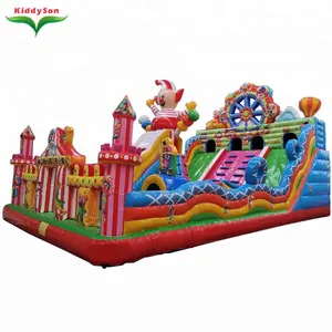 12*6M Meter Persegi Feeris Roda Inflatable Castle Bouncer dengan Slide Inflatable Castle Slide untuk Anak-anak