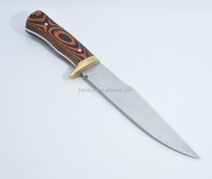 Cuchillo de supervivencia para exteriores, hoja fija, espiga completa, mango de madera pakka de latón, cuchillo de caza para acampar - Product Image 4