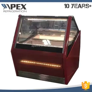 High grade do ventilador soprando sistema gelato vitrine profundo mini ice cream freezer com controlador digital