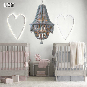 <span class=keywords><strong>Lampadario</strong></span> in Stile Industriale Rustico con <span class=keywords><strong>Doppio</strong></span> Strato di Grandi Perle di Legno per Soffitti Alti - Product Image 6