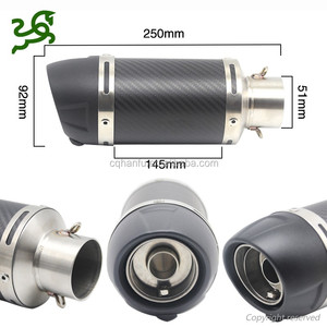 Silencieux d'échappement 51mm, en Fiber de carbone, pour moto, Scooter/moto GY6 CBR CBR125 CBR250 CB400 CB600 YZF <span class=keywords><strong>FZ40</strong></span> - Product Image 3