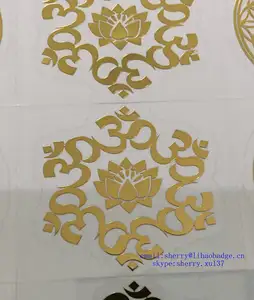 Gold Yoga Symbol Om Ohm Charm Jewelry Sticker,custom electroforming nickel foil sticker decal