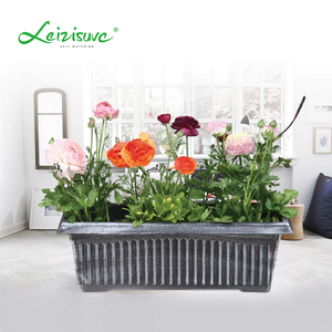 Leizisure Painted Plastic Rectangle Flowerpots Custom Ordinary Garden <strong>Vegetables</strong> Growing Plant <strong>Pot</strong> - Product Image 3