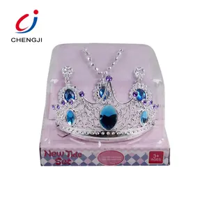 Fashion pretend play plastic tiara crown princess jewelry toy