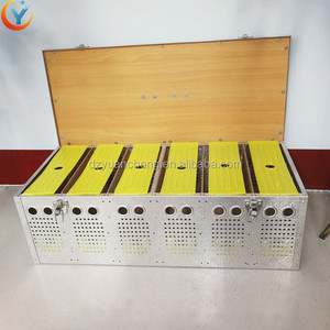 Cage d'élevage de pigeon de course en acier inoxydable, 6 trous, avec mangeoire - Product Image 2