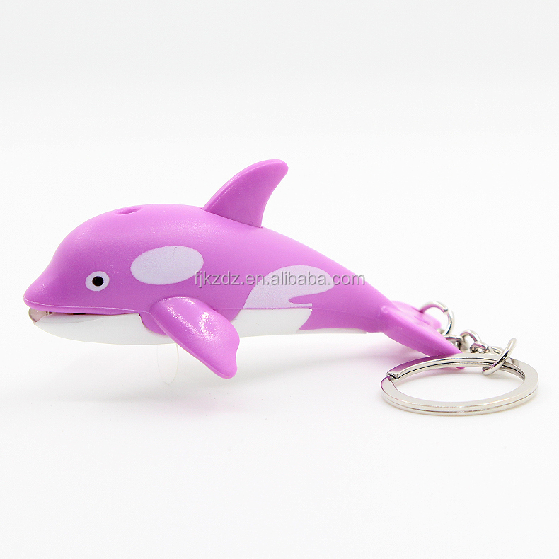 Cute Orca Whale LED Keychain with Sound - Promotional Gift