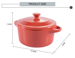 Grès Cuisson Crème Brulée Pudding Ramequin Céramique Dessert Crème Glacée Bol Petit Yaourt Pudding Tasse Avec Couvercle - Product Image 6