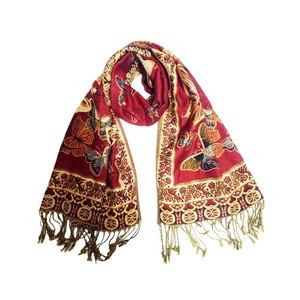 Sciarpe da Donna 100% Poliestere, Pashmina Invernale Grande con Motivo a Farfalla - Product Image 2
