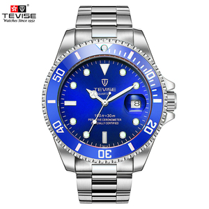 TEVISE 801-montre de luxe pour hommes, grand cadran en acier inoxydable, Date d'affaires, montre à Quartz de grande marque - Product Image 1