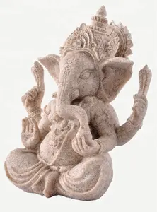 ¡Novedad de 2018! Arenisca 3D para decoración de casa, piedra de MALMSTONE, tamaño natural, estatua de Dios GANESH de elefante indio económico