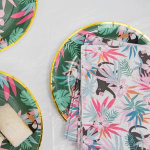 <span class=keywords><strong>Assiette</strong></span> en papier de fête décorations de fête dans la <span class=keywords><strong>jungle</strong></span> d'été assiettes en papier rondes personnalisées en vrac plat d'<span class=keywords><strong>assiette</strong></span> en papier de couleur moderne de voyage vente en gros - Product Image 6