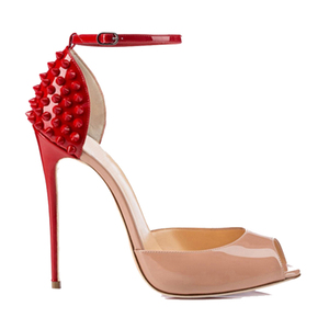 Nuovo stampo colore nudo rivetti tacco alto sexy sandali a punta aperta <span class=keywords><strong>scarpe</strong></span> - Product Image 6