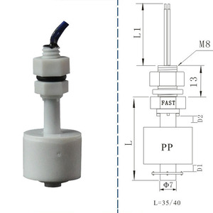 Interrupteur de niveau magnétique en plastique FAST-54 M12, détection de niveau haut/bas, filetage G1/2, normalement ouvert (N/O), montage latéral pour réservoir d'eau - Product Image 6