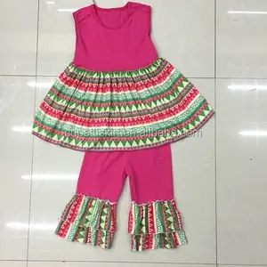 2022สีแดงเด็ก Frocks ออกแบบด้านบนและกางเกงนัวเนียเสื้อผ้าเด็กชุดเสื้อผ้าเด็กผู้หญิงชุด