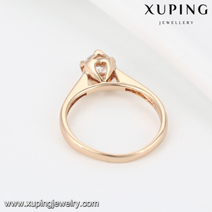 13808 Xuping 18K color oro clásico anillo de <span class=keywords><strong>compromiso</strong></span> con <span class=keywords><strong>solitario</strong></span> blanco para damas - Product Image 5