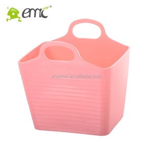 Promotional <strong>Soft</strong> Plastic Desk Organization Mini PE <strong>Storage</strong> <strong>Basket</strong> with Handle - Product Image 3