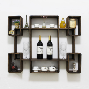 Color marrón paulownia sólida de madera decorativo de pared de madera estante de exhibición - Product Image 1