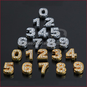 2014 Mode Groothandel Strass 10Mm 8Mm Nummer <span class=keywords><strong>Slide</strong></span> Bedels - Product Image 2
