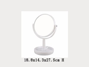 Miroir de maquillage fantaisie en plastique de couleur noire de forme ronde avec base - Product Image 4