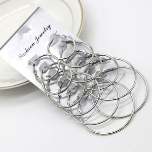 Mode 6 paires/<span class=keywords><strong>carte</strong></span> boucles d'oreilles créoles à la mode pour les femmes en gros N240476 - Product Image 3