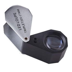 High Quality 20X Magnification Foldable Jeweler Loupe <b>Magnifier</b> with 6 LED <b>Light</b> 21mm Triplet Optical <b>Glass</b> Lens - Product Image 1