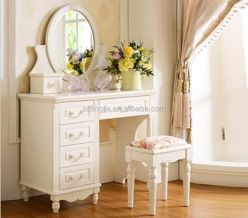 フランスのドレッシングテーブル白ミラードレッサー寝室の家具