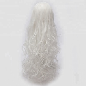 Commercio all'ingrosso 80cm lungo riccio <span class=keywords><strong>parrucca</strong></span> <span class=keywords><strong>bianca</strong></span> Cosplay Anime sintetico Halloween Party resistente al calore capelli Lolita <span class=keywords><strong>parrucca</strong></span> per le ragazze - Product Image 5