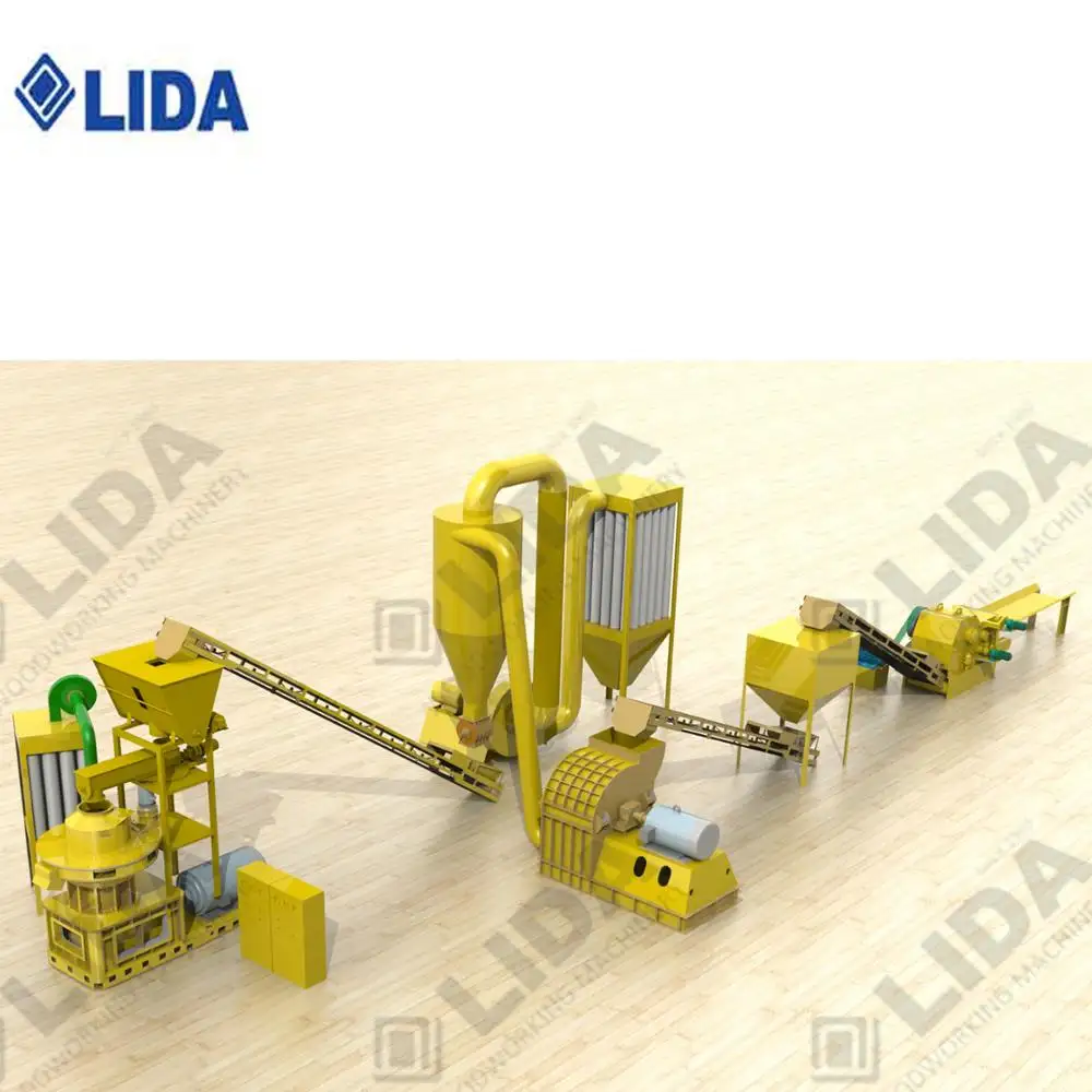 LIDA 2-3T/H complete biomass rice straw pellet production line animal poultry chicken animal feed pellet machine production line