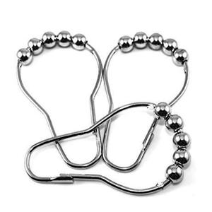 Weilz848 — rouleau de rideau de douche, avec 5 <span class=keywords><strong>crochets</strong></span>, accessoires <span class=keywords><strong>pour</strong></span> <span class=keywords><strong>rideaux</strong></span>, boule de Nickel poli en Satin et sequin, 12 pièces/ensemble - Product Image 3