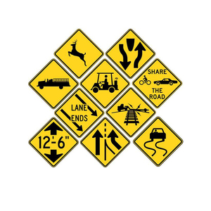 لافتات مرورية عاكسة من الألومنيوم مع تعليمات وعلامات تحذير من الشركة المصنعة - Product Image 5