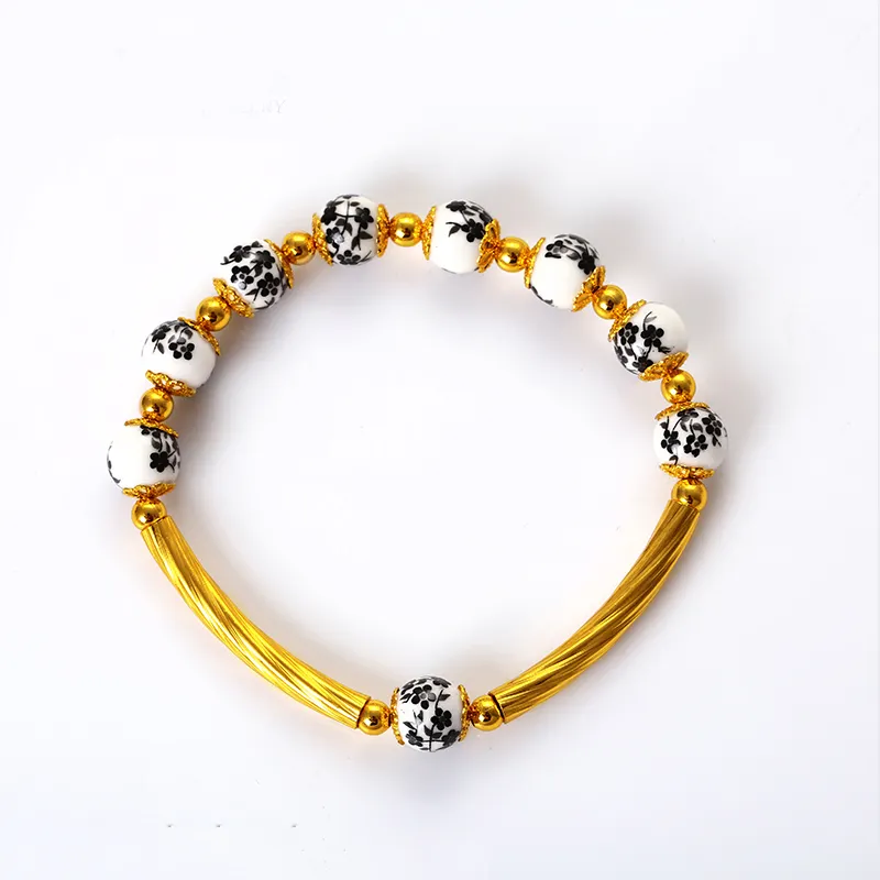 Модные ювелирные изделия xuping, персонализированный браслет из керамических золотых бусин для женщин