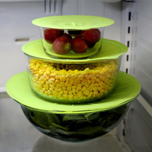 <span class=keywords><strong>Tapas</strong></span> de silicona <span class=keywords><strong>Gourmet</strong></span> alimentos cubre sello de succión de la funciona en tazas, cuencos, ollas y recipientes, grupos 4 - Product Image 5