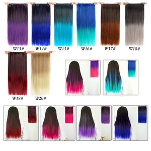AliLeader migliore qualità all'ingrosso Clip in Clip sintetica in un pezzo per capelli, 22 "120G di seta dritto Clip in estensione capelli - Product Image 6