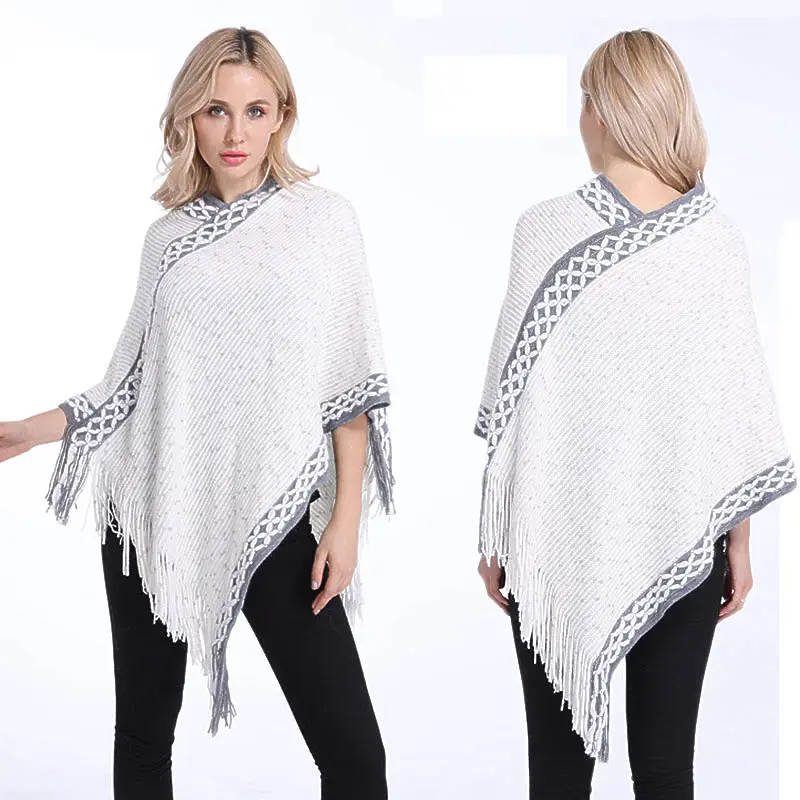 Hochwertige Dekoration häkeln Frauen stricken mexikanischen Poncho