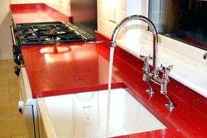 Nhà bếp worktops Ruby đỏ Sparkle đá thạch anh Countertop - Product Image 6