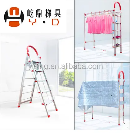 Huishoudelijke laddertje & droogrek 2 in 1/Aluminium ladder/droogrek