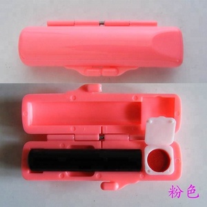 Boîtier de tampon circulaire portable en plastique de style japonais, écologique, marque <span class=keywords><strong>WANGZI</strong></span>, avec tampon encreur, vente en gros de Chine - Product Image 3