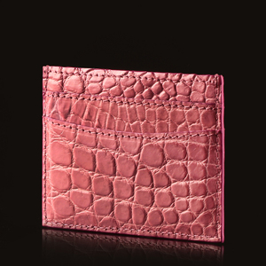 Portacarte di Credito in Vera Pelle di <span class=keywords><strong>Coccodrillo</strong></span> con Scomparti e Tasche, Senza Chiusura - Product Image 4