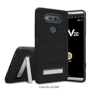 Prezzo di fabbrica in fibra di carbonio texture dual layer cavalletto caso di copertura del telefono mobile <span class=keywords><strong>per</strong></span> <span class=keywords><strong>LG</strong></span> V20 - Product Image 3