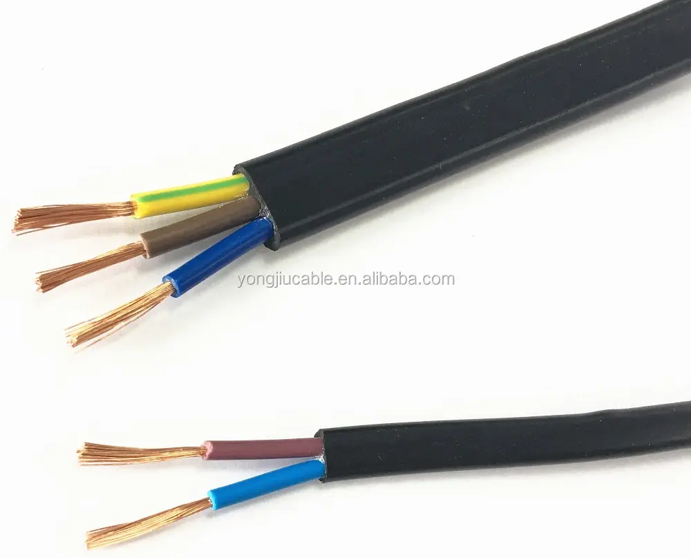 3 çekirdekli 3*1.5mm esnek kablo tel elektrik 2 çekirdek bakır tel cca kablo shanghai fabrika fiyat düz elektrik teli