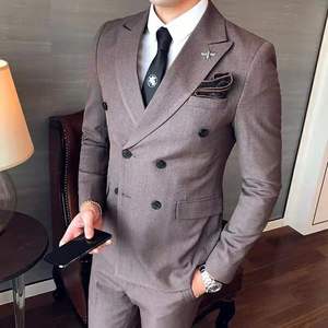 <span class=keywords><strong>Costume</strong></span> professionnel de <span class=keywords><strong>style</strong></span> <span class=keywords><strong>anglais</strong></span> à double boutonnage pour hommes d'affaires, pour le loisir et la culture personnelle - Product Image 5