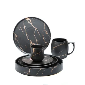 Wholesale Distributor Supplies Marble Tableware Dinnerware, Dishwasher Available Distributor Supplies Embossed Dinnerware Set!