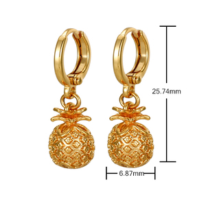 Xuping oferta especial de moda encantadora piña Bangkok tailandesa pendientes de las mujeres lindo chicas frutas <span class=keywords><strong>verano</strong></span> 24k de oro de la gota pendiente - Product Image 5