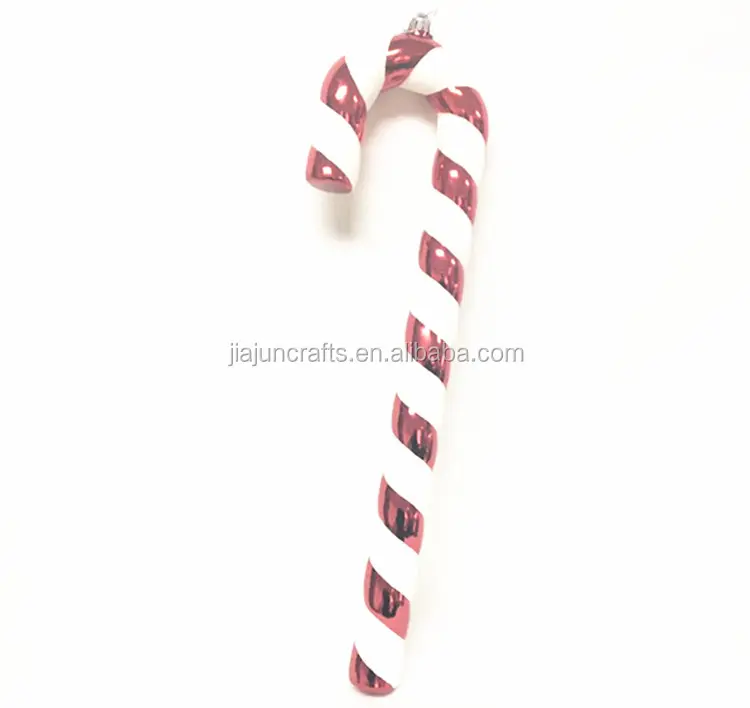 BSCI factory hot selling big christmas plastic hard candy cane for christmas tree ornament / gift