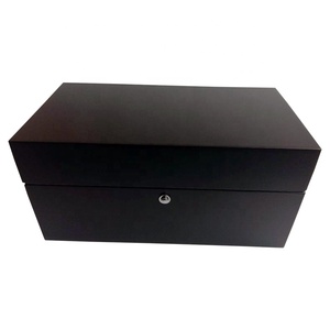 Tùy Chỉnh MDF Hộp Quà Tặng Bằng Gỗ Bị Khóa Hộp Đồng Hồ Đen Hộp Gỗ Sơn Mài - Product Image 3