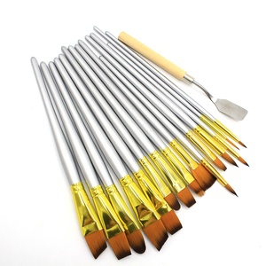 Juego de pinceles de pintura de artista de diferentes formas y tamaños con cuchillo de pintura GRATIS y esponja de acuarela sin cerdas de cobertizo - Product Image 2
