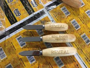 Logo personalizzato apriscatole Premium manico in legno strumento per frutti di mare in acciaio inossidabile Paddy <span class=keywords><strong>ostriche</strong></span> Shucker coltello per sgusciare aperto vuoto - Product Image 6