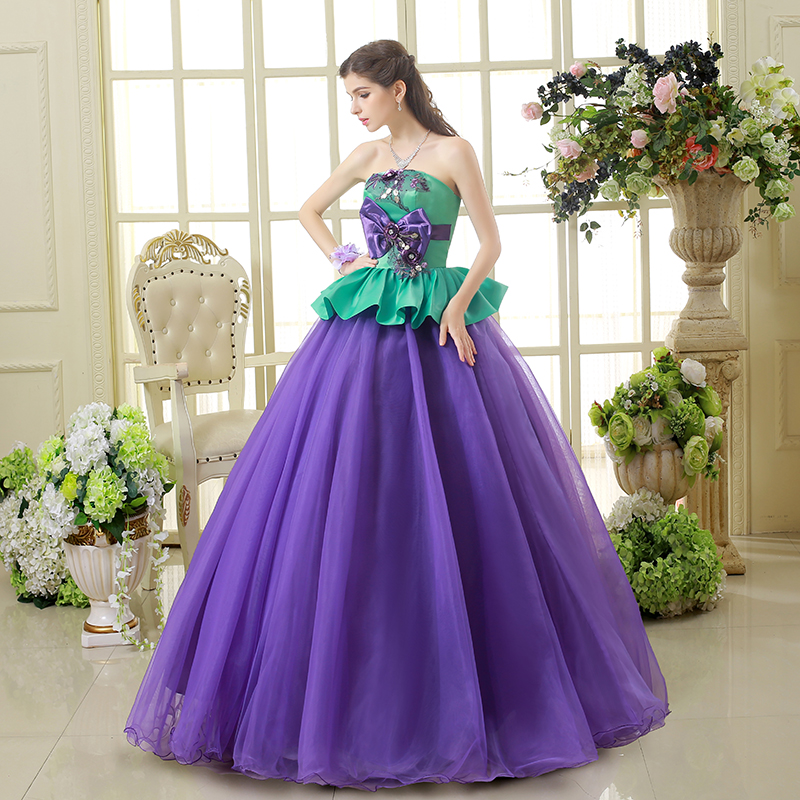 emerald green and purple dress Spectacular 1970s Givenchy One Shoulder Silk Dress w Brilliant Blue, D   Shrimpton Couture