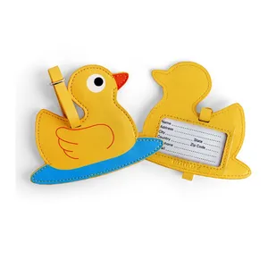 Funny little yellow duck Cute luggage tag kids bag tags