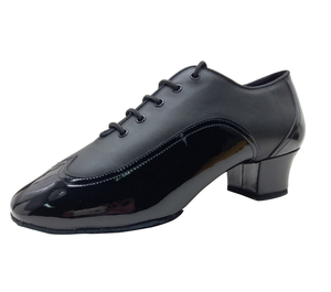 Zapatos de baile de <span class=keywords><strong>salsa</strong></span> latina para hombre de nuevo estilo para practicar Bachata tacón medio con suela dividida cuero genuino ajustado - Product Image 2